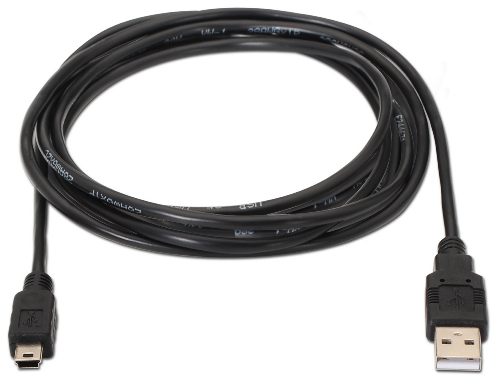 Cable USB 2.0 Aisens A101-0024 USB Macho - MiniUSB Macho 1m Negro