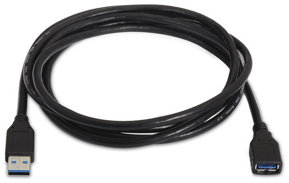Cable Alargador USB 3.0 Aisens A105-0042 USB Macho - USB Hembra Hasta 9W 625Mbps 2m Negro