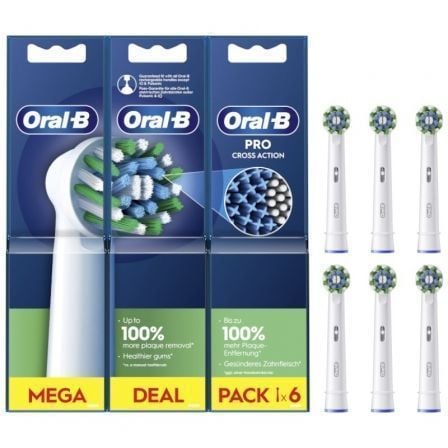 Cabezal de Recambio para cepillo Oral-B Pro Cross Action Pack 6 uds