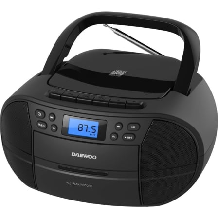 Radio CD Daewoo DW3014 4W a Pilas con Cable Negro