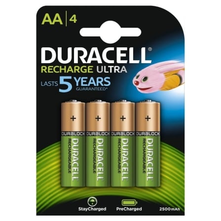 Pack de 4 Pilas AA Duracell HR06-P 1.2V Recargables
