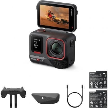 Cámara Digital Deportiva Insta360 Ace Pro 2 Pack de 2 Baterías 8K Ángulo de visión 180º Negra