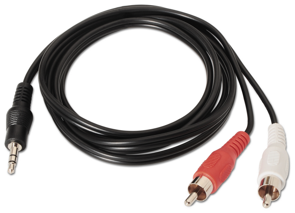 Cable Estéreo Aisens A128-0147 Jack 3.5 Macho - 2x RCA Macho Hasta 0.1W 1.5m Negro