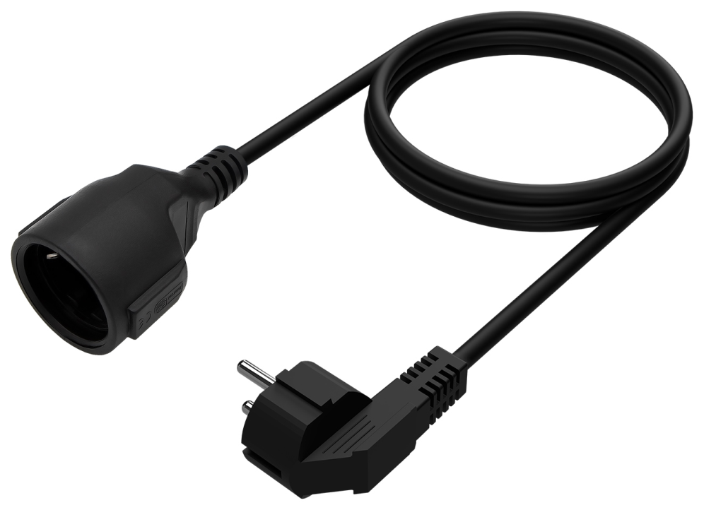 Cable Alargador de Alimentación Aisens A132-0603 CEE7 Macho - CEE7 Hembra Hasta 1500W 10m Negro