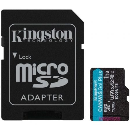 Tarjeta de Memoria Kingston CANVAS Go! Plus 1 TB microSD XC con Adaptador Clase 10 200MBs