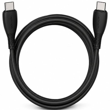 Cable USB 2.0 Tipo-C Vention TRVBF USB Tipo-C Macho - USB Tipo-C Macho Hasta 60W 480Mbps 1m Negro