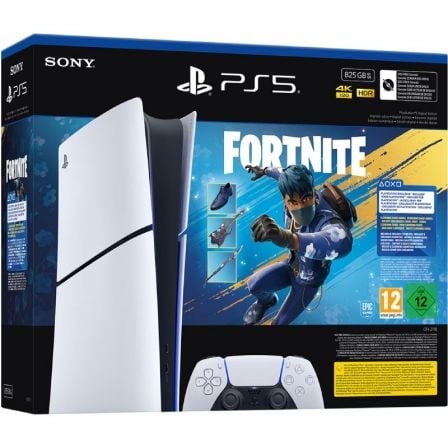 Consola Sony PlayStation 5 - PS5 Slim Digital 825 GB Incluye Mando Dual Sense y Bundle Fortnite Flowering Chaos Chassis E