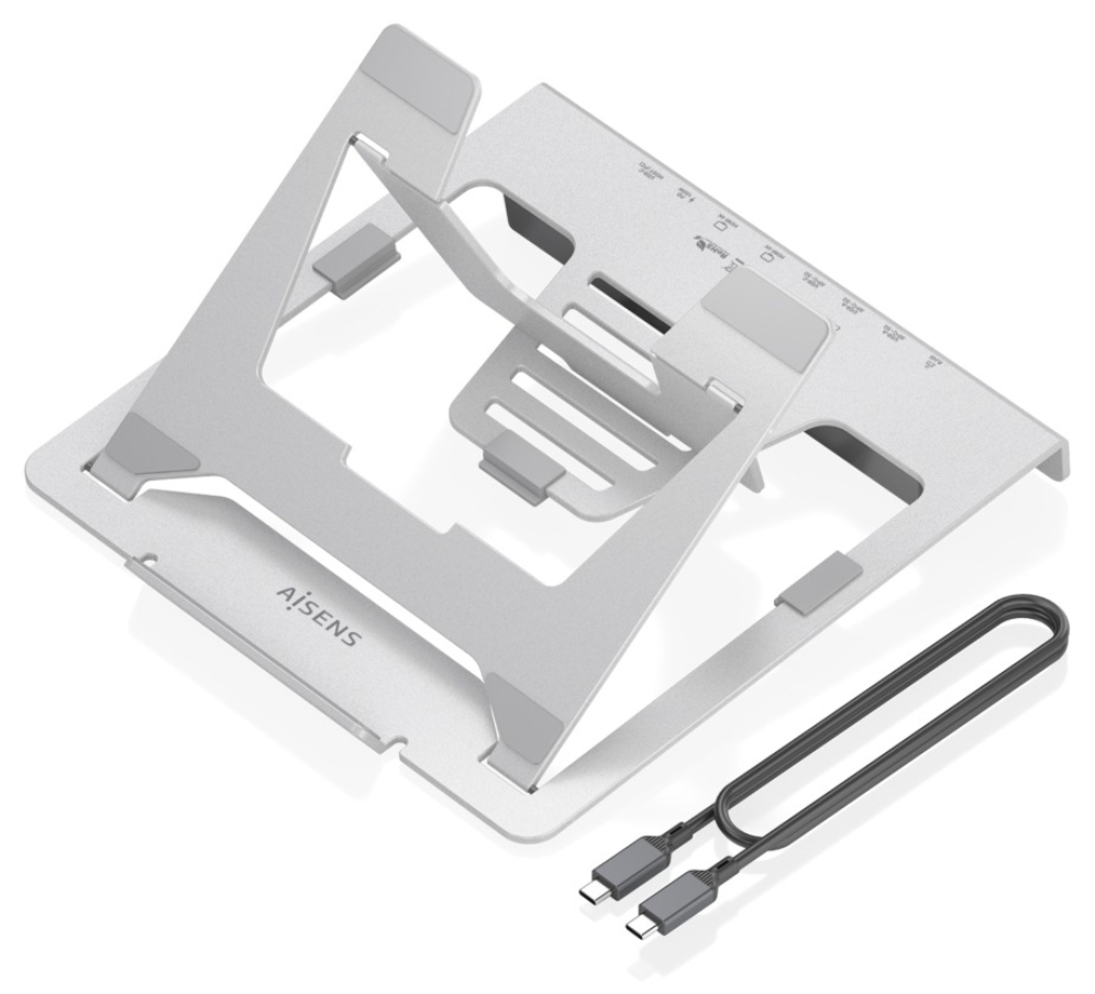 Soporte de Sobremesa - Docking USB Tipo-C Aisens ASUC-7P046-GR 2xUSB 1xUSB Tipo-C 2xHDMI 1xRJ45 1xUSB Tipo-C PD Gris