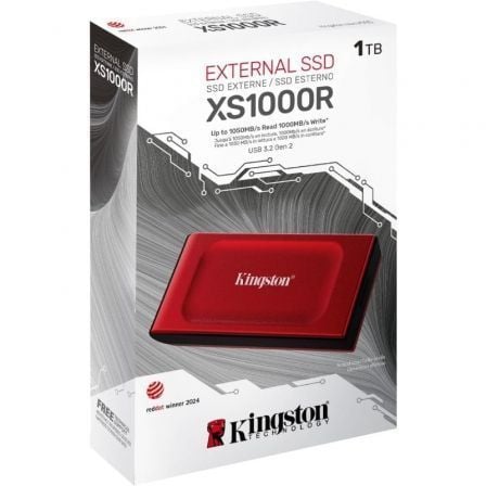 Disco Externo SSD Kingston XS1000 1 TB USB 3.2 Rojo