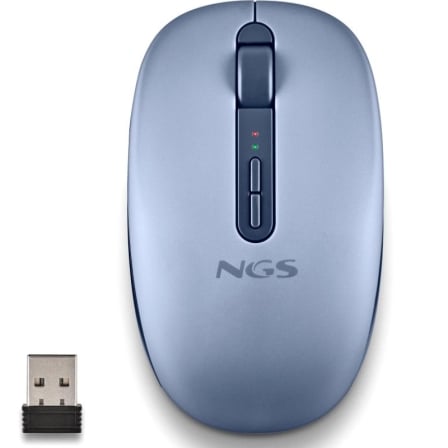 Ratón Ergonómico Inalámbrico NGS Fog Dual FOGDUALBLUE Silencioso Hasta 1600 DPI Azul