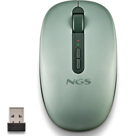 Ratón Ergonómico Inalámbrico NGS Fog Dual FOGDUALGREEN Silencioso Hasta 1600 DPI Verde
