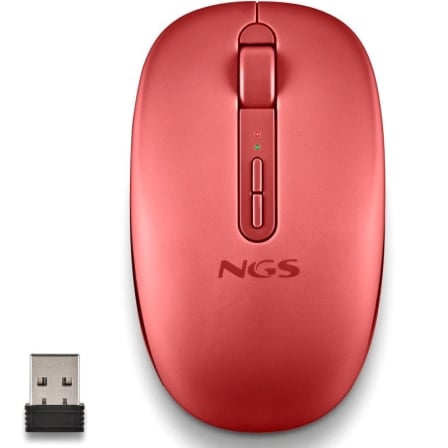 Ratón Ergonómico Inalámbrico NGS Fog Dual FOGDUALRED Silencioso Hasta 1600 DPI Rojo