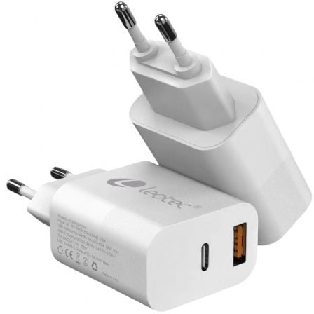 Cargador de Pared Leotec LECSPH20W2W2 1xUSB Tipo-C 1xUSB 20W