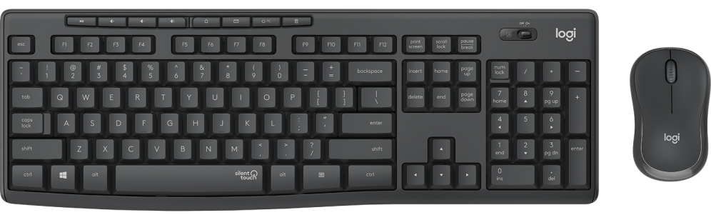 Teclado y Ratón Inalámbricos Logitech Silent Touch MK295 Grafito