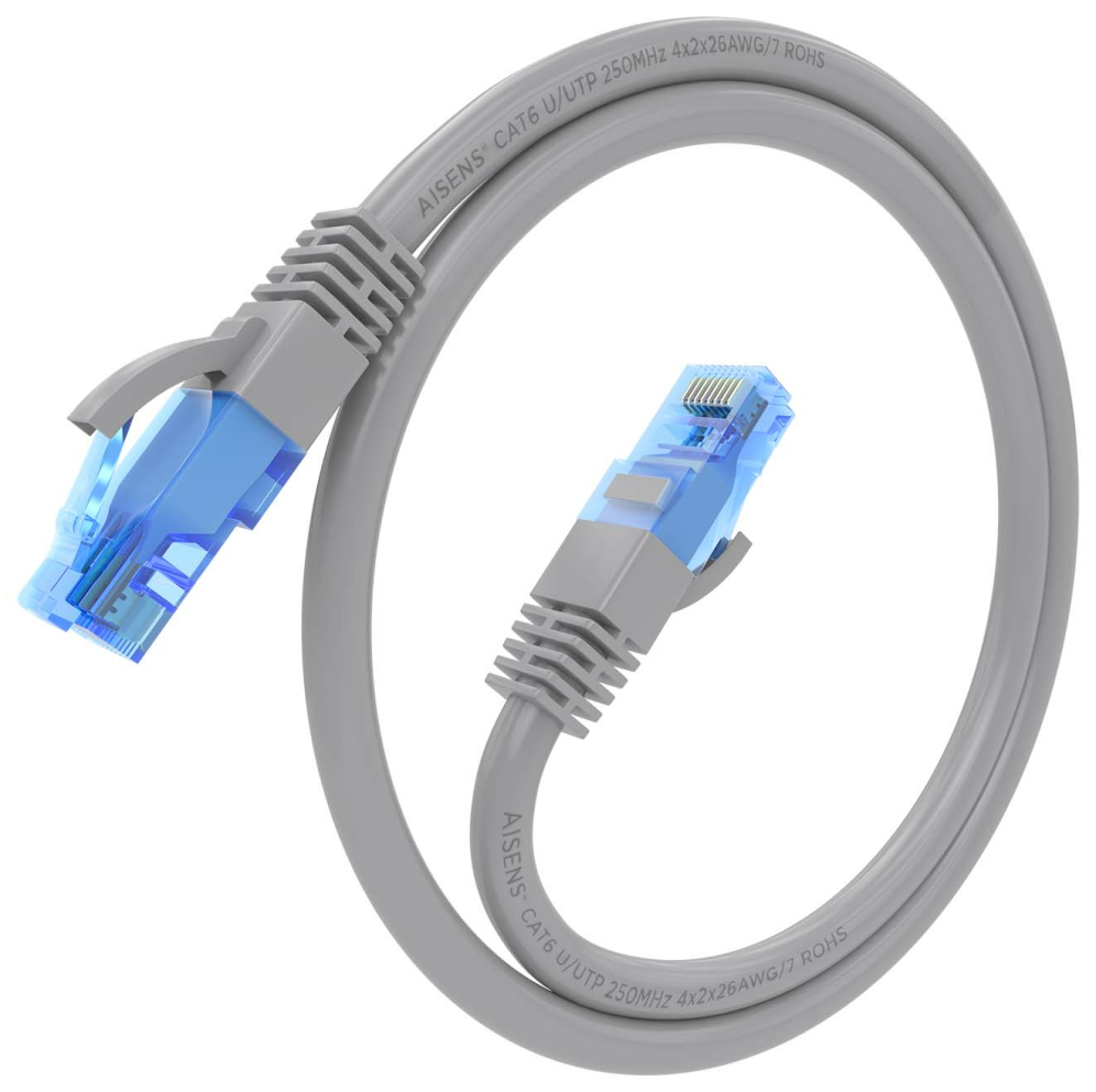 Cable de Red RJ45 AWG26 CCA UTP Aisens A135-0771 Cat.6 25cm Gris