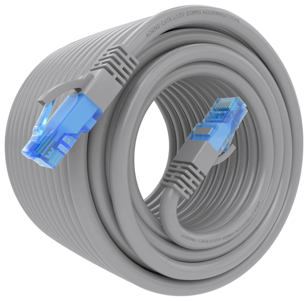 Cable de Red RJ45 AWG26 CCA UTP Aisens A135-0783 Cat.6 15m Gris