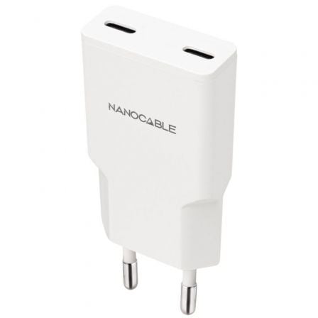 Cargador de Pared Nanocable 10.10.2029 2xUSB Tipo-C 30W Blanco
