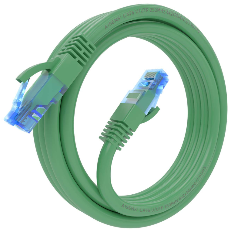 Cable de Red RJ45 AWG26 CCA UTP Aisens A135-0812 Cat.6 3m Verde