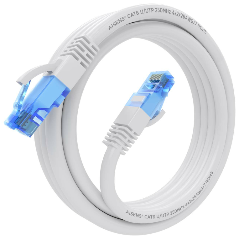 Cable de Red RJ45 AWG26 CCA UTP Aisens A135-0822 Cat.6 3m Blanco