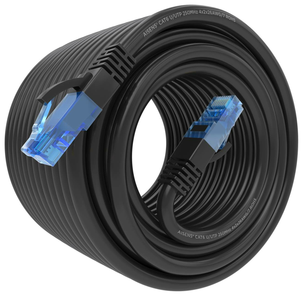 Cable de Red RJ45 AWG26 CCA UTP Aisens A135-0851 Cat.6 15m Negro