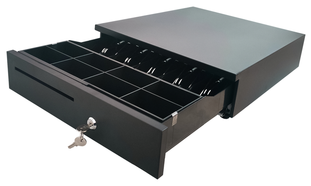 Cajón Portamonedas 10POS CP-405N Manual y Automático Negro