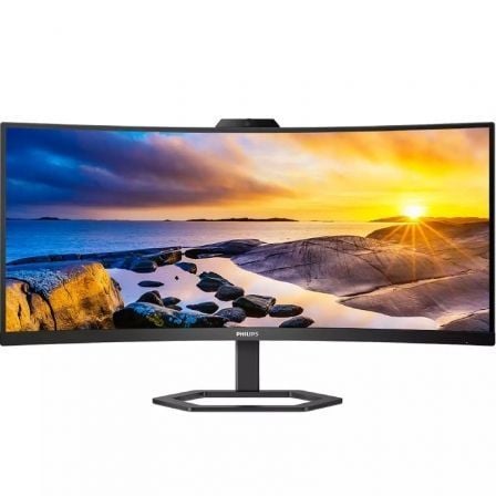 Monitor Profesional Ultrapanorámico Curvo Philips 34E1C5600HE 34 WQHD Webcam Multimedia Regulable en altura Negro