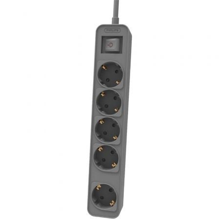 Regleta con Interruptor Philips CHP2154G 12 5 Tomas de corriente Cable 1.5m Gris