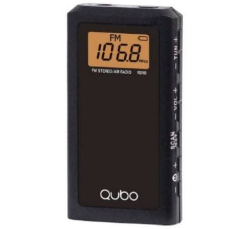 Radio Portátil Qubo RD-10 con Cable a Pilas Negra