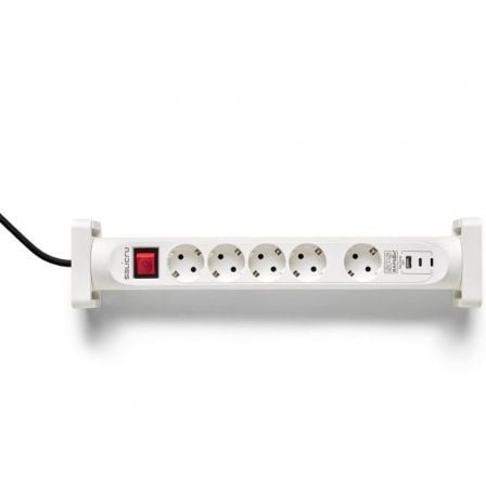 Regleta con interruptor Salicru SAFE 5S+ 4 Tomas de corriente 1 Master 2 USB Tipo-C 1 USB Cable 1.4m Blanca