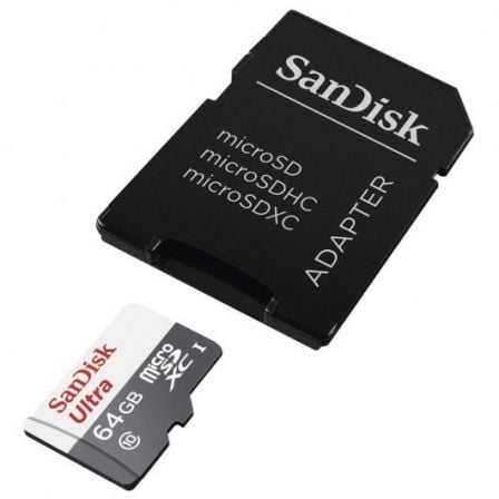 Tarjeta de Memoria SanDisk Ultra 64 GB microSD XC con Adaptador Clase 10 100 MB s