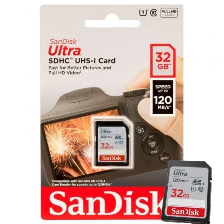 Tarjeta de Memoria SanDisk Ultra 32 GB SD HC UHS-I - SDXC Clase 10 120MBs