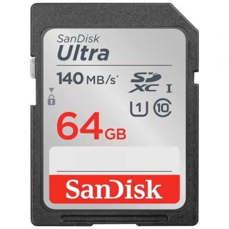 Tarjeta de Memoria SanDisk Ultra 64 GB SD HC UHS-I - SDXC Clase 10 140MBs