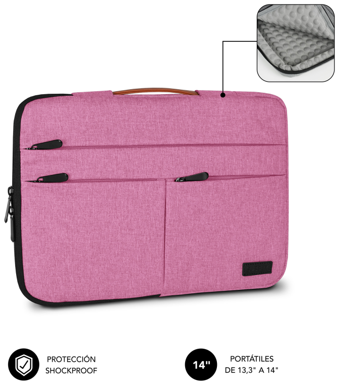 Funda Subblim Air Padding 360 Sleeve para Portátiles hasta 14 Rosa