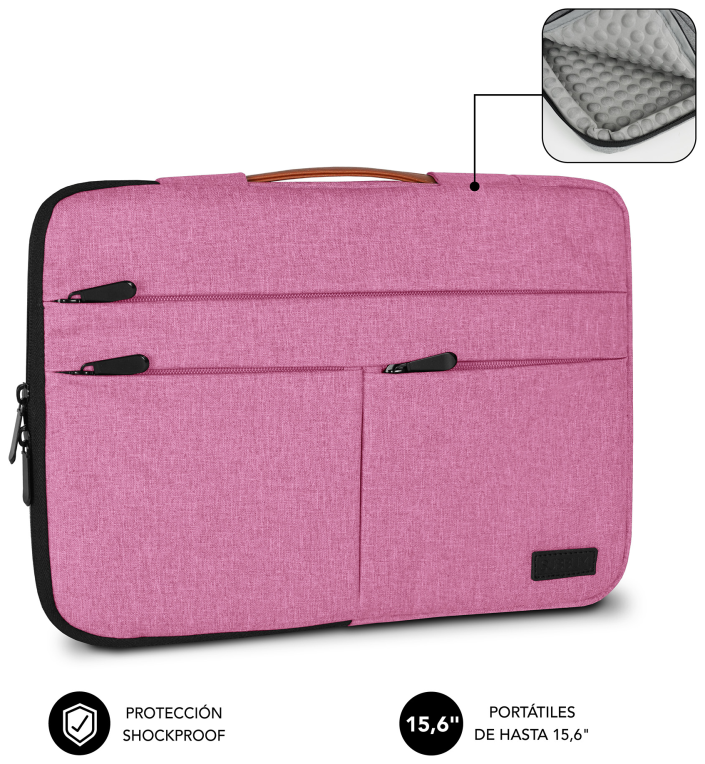 Funda Subblim Air Padding 360 Sleeve para Portátiles hasta 15.6 Rosa