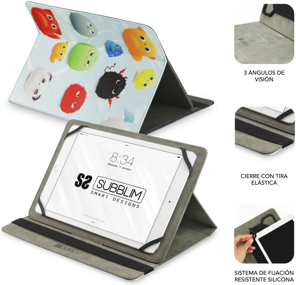 Funda Subblim Trendy Furry para Tablets de 9.6 -11 Negra