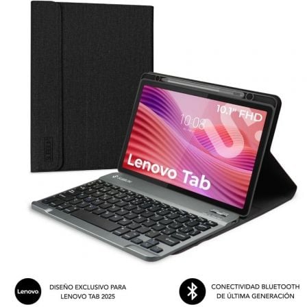Funda con Teclado Subblim Shock Case Lenovo Tab 10.1 2025 Negra