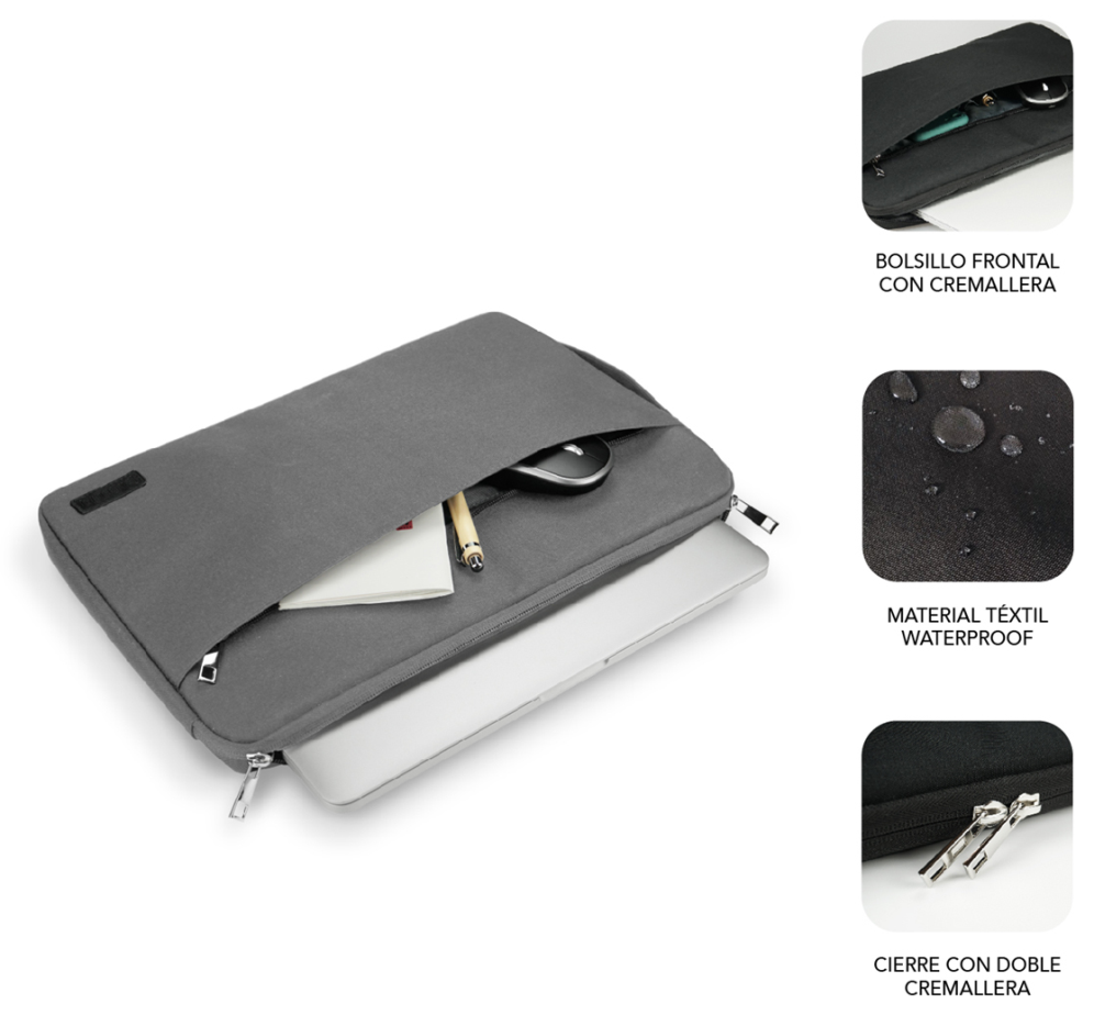 Funda Subblim Urban Laptop Sleeve para Portátiles hasta 15.6 Gris