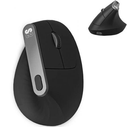 Ratón Ergonómico Inalámbrico Subblim Nature Vertical Ergo Dual Battery Batería Recargable Hasta 4000 DPI Negro