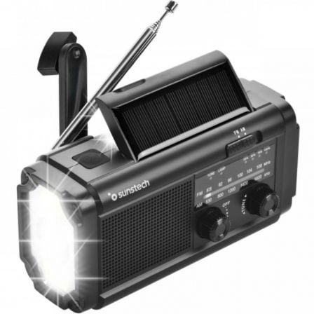 Radio Portátil Sunstech RPE25 con Batería Linterna Negra