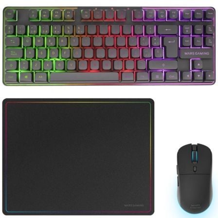 Pack Gaming Mars Gaming MCPWTKL Teclado Inalámbrico + Ratón Inalámbrico + Alfombrilla