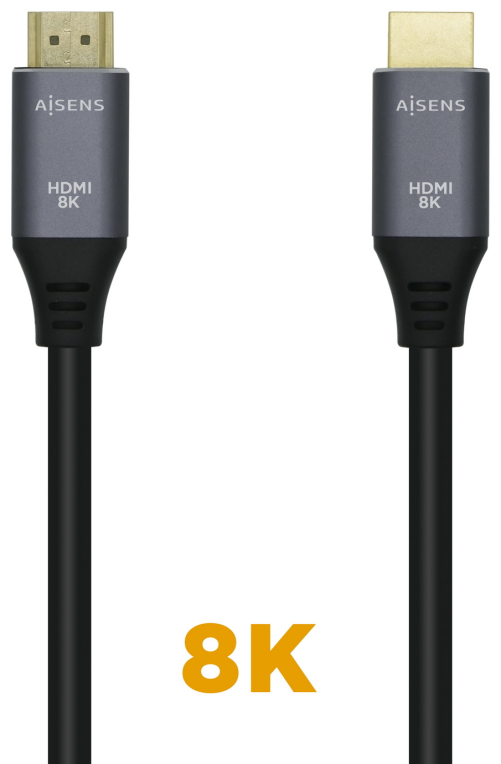 Cable HDMI 2.1 8K Aisens A150-0425 HDMI Macho - HDMI Macho 50cm Gris Negro
