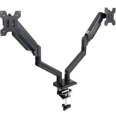 Soporte de Mesa para 2 Monitores TooQ DB1434TNR-B Giratorio Inclinable hasta 10kg
