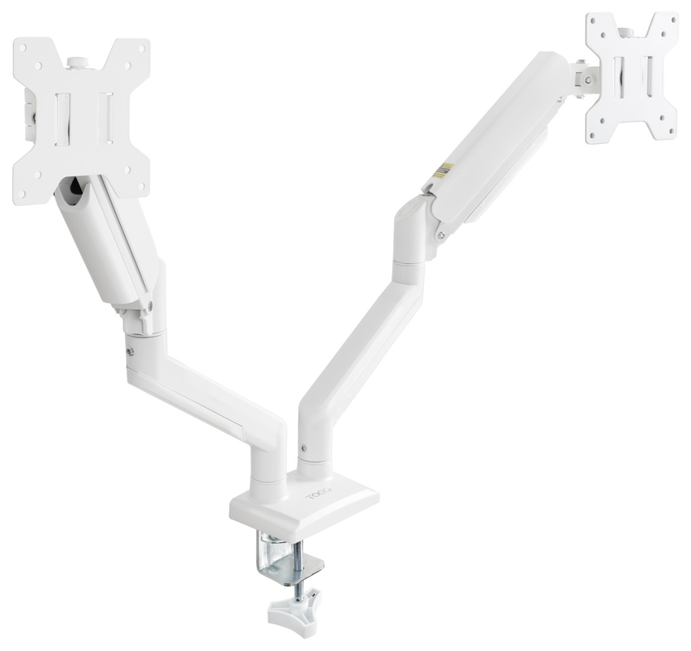 Soporte de Mesa para 2 Monitores TooQ DB1434TNR-W Giratorio Inclinable hasta 10kg