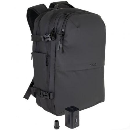 Mochila TooQ TQBP-V101-BK Capacidad 30-55L Negra Incluye Bomba de Aire