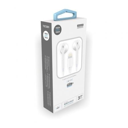 Auriculares Intrauditivos Tech One Tech earTECH HIP TEC1201 con Micrófono Lightning Blancos