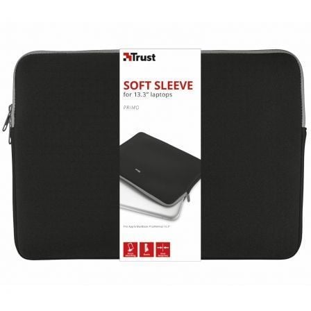 Funda Trust Primo Soft Sleeve para Portátiles hasta 13.3 Negra