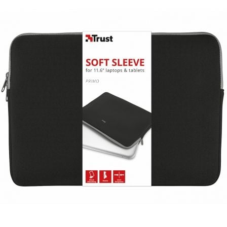 Funda Trust Primo Soft Sleeve para Portátiles Tablets hasta 11.6 Negra