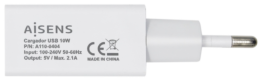 Cargador de Pared Aisens A110-0404 1xUSB 10W