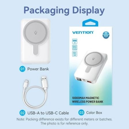 Powerbank 10000mAh Vention FHTW0 22.5W Wireless Blanca