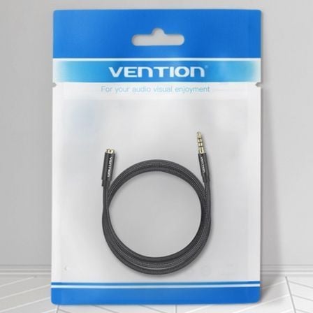 Cable Estéreo Vention BHCBH Jack 3.5 Macho - Jack 3.5 Hembra 2m Negro